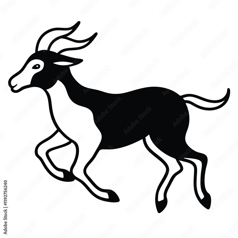 Obraz premium silhouette of a goat running 