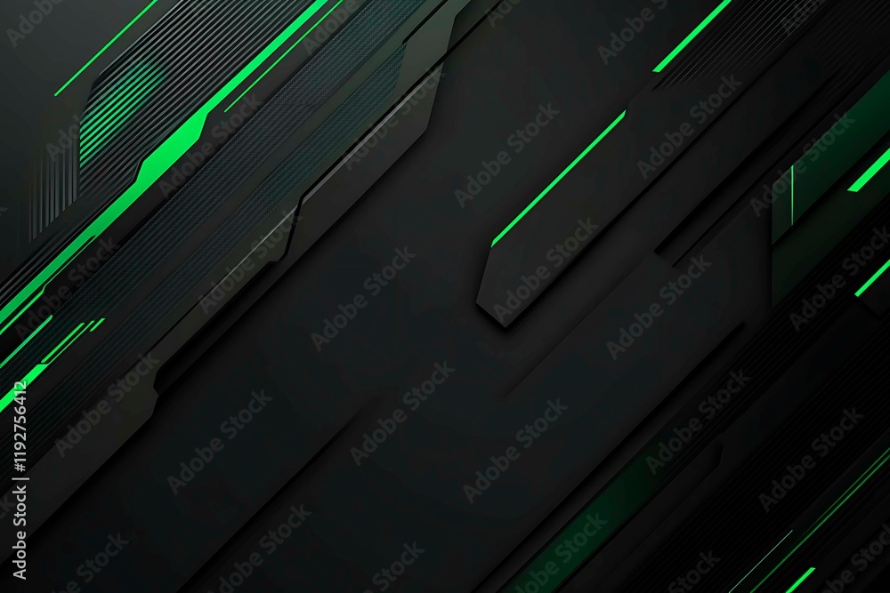 Abstract black background with green accents, futuristic design elements, and geometric patterns, perfect for technology and gaming themes.
Abstract black background with green accents, futuristic design elements, and geometric patterns, perfect for technology and gaming themes.