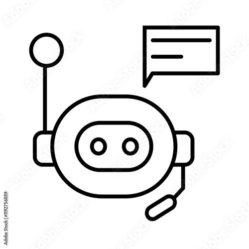 Chat AI line icon with editable stroke