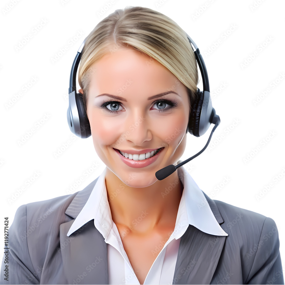 Female tech support isolated on transparent background Female tech support isolated on transparent background