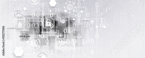 Cloud technology ransfer digital data on circuit board photo