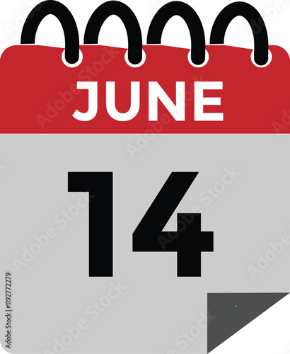 June 14 - Daily Calendar Icon with day of month