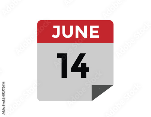 June 14 - Daily Calendar Icon with day of month