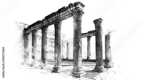 Ancient Ruins: A Monochromatic Vision of Greco-Roman Architecture photo