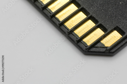 SD Memory card isolated on gray background photo