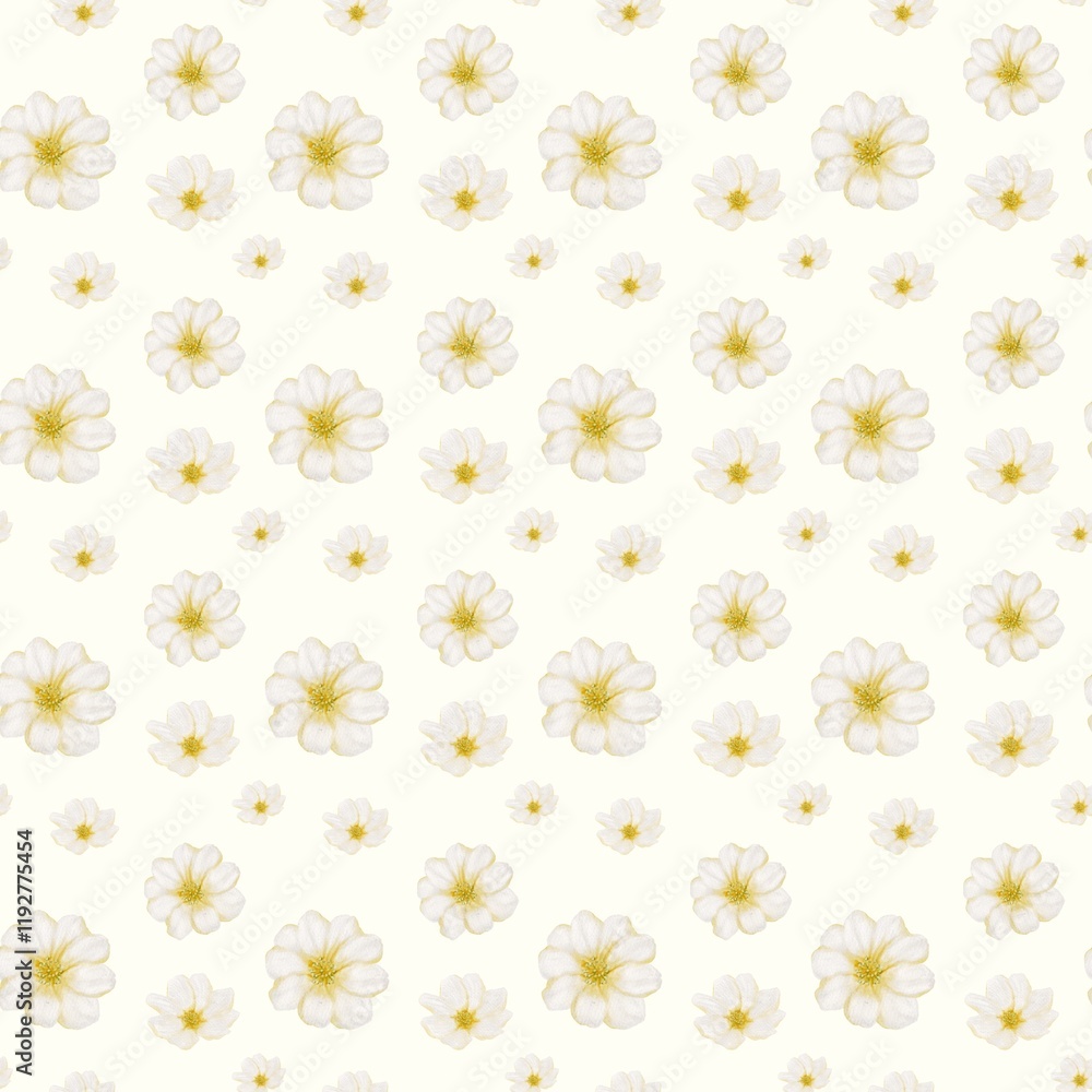 Delicate cherry blossom pattern design for textile and packaging applications