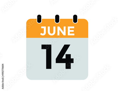 June 14 - Daily Calendar Icon with day of month