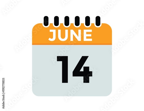 June 14 - Daily Calendar Icon with day of month