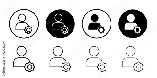 Account settings icon linear logo isolated