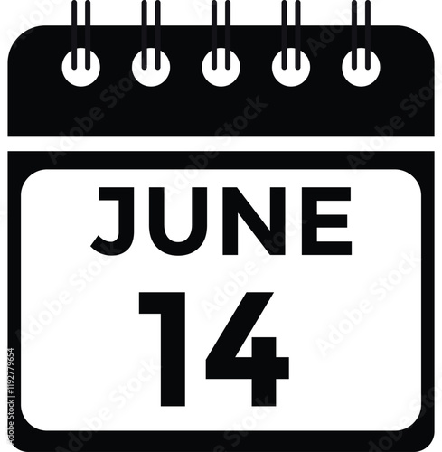 June 14 - Daily Calendar Icon with day of month