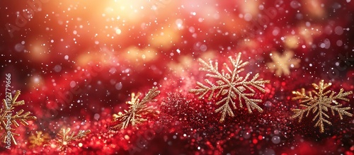 Wallpaper Mural Red Festive Snowflakes Winter Background Torontodigital.ca