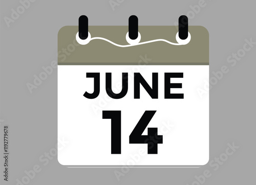 June 14 - Daily Calendar Icon with day of month