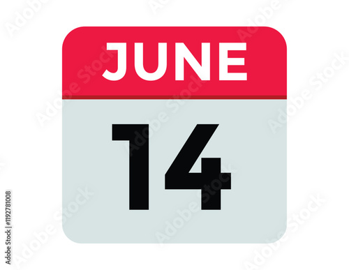 June 14 - Daily Calendar Icon with day of month