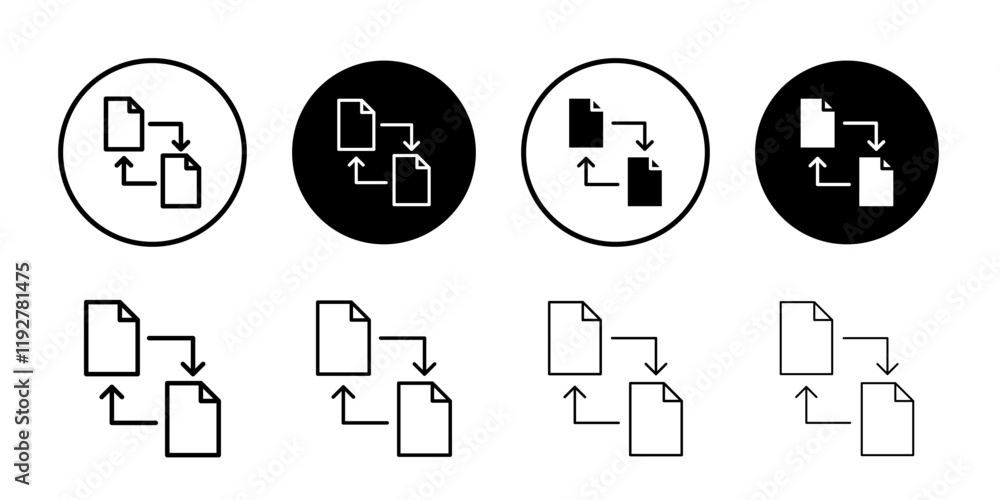 File transfer icon linear logo isolated File transfer icon linear logo isolated