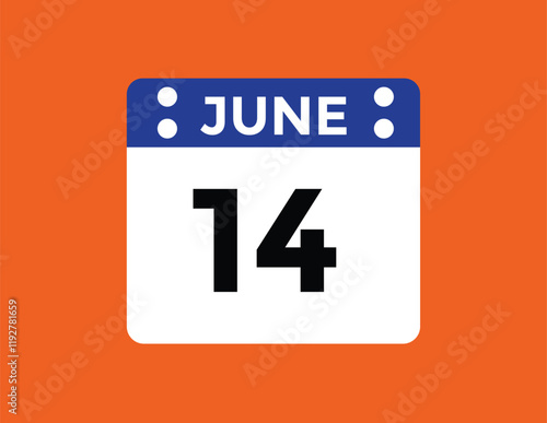 June 14 - Daily Calendar Icon with day of month