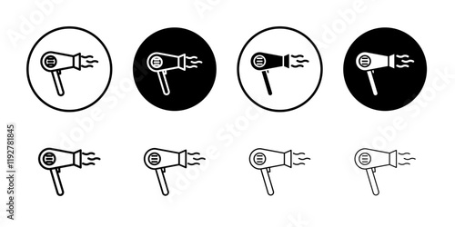 Hair dryer icon linear logo isolated