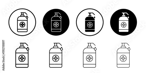 Hand sanitizer icon linear logo isolated
