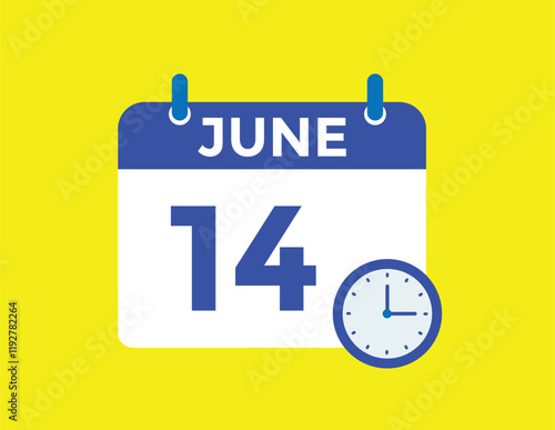 June 14 - Daily Calendar Icon with day of month