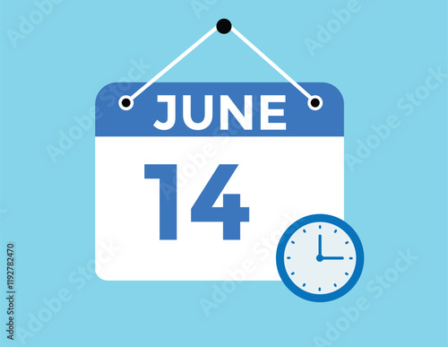 June 14 - Daily Calendar Icon with day of month