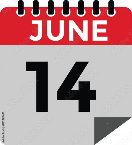 June 14 - Daily Calendar Icon with day of month