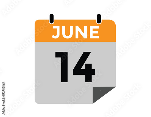 June 14 - Daily Calendar Icon with day of month