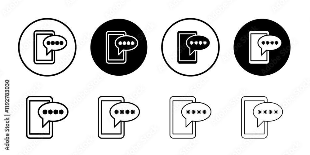 Otp sms password icon linear logo isolated Otp sms password icon linear logo isolated