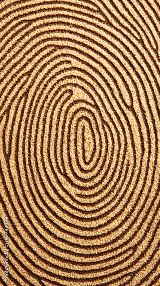 A close-up view of a textured surface resembling a fingerprint pattern, showcasing concentric lines in earthy tones. A close-up view of a textured surface resembling a fingerprint pattern, showcasing concentric lines in earthy tones.