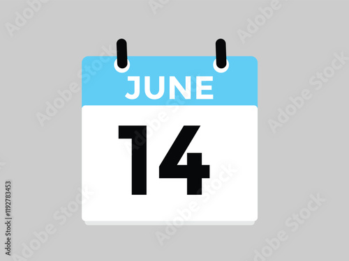 June 14 - Daily Calendar Icon with day of month