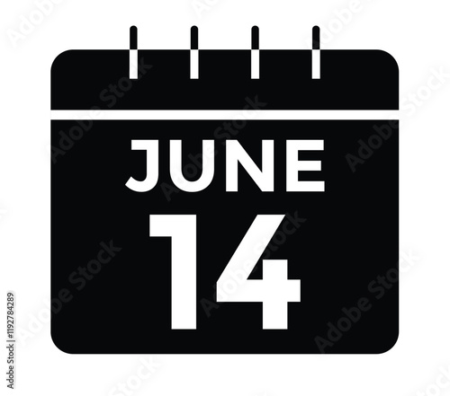 June 14 - Daily Calendar Icon with day of month