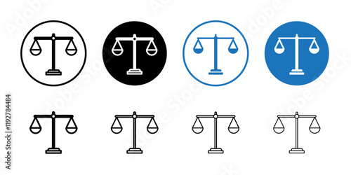 Scales of justice icon linear logo isolated