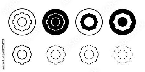 Settings gear icon linear logo isolated