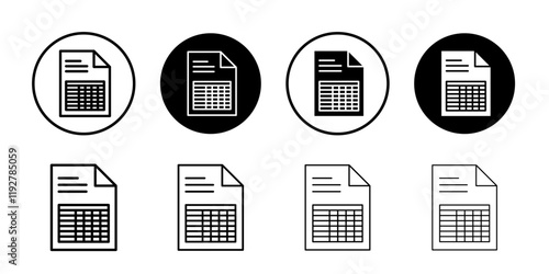 Spreadsheet icon linear logo isolated
