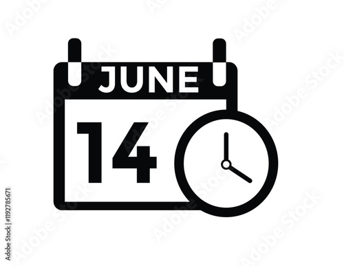 June 14 - Daily Calendar Icon with day of month