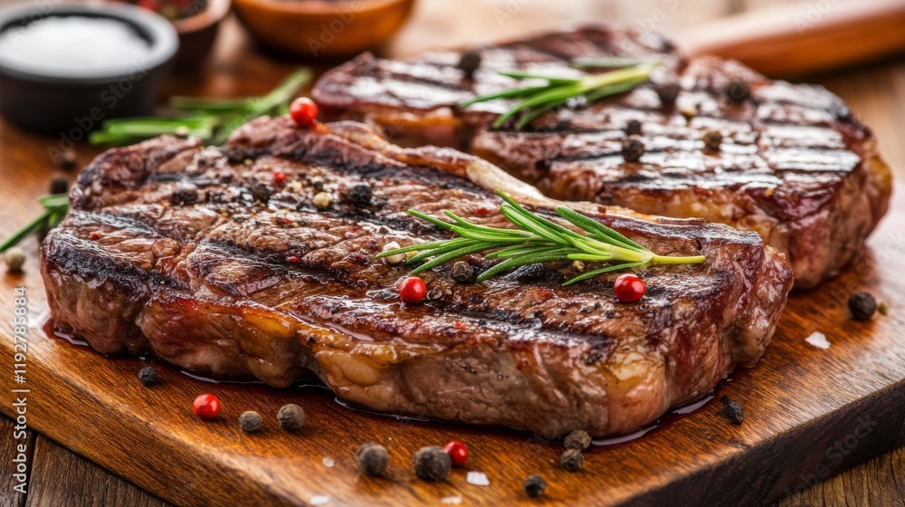 Grilled Beef Steaks with Rosemary and Peppercorns Grilled Beef Steaks with Rosemary and Peppercorns