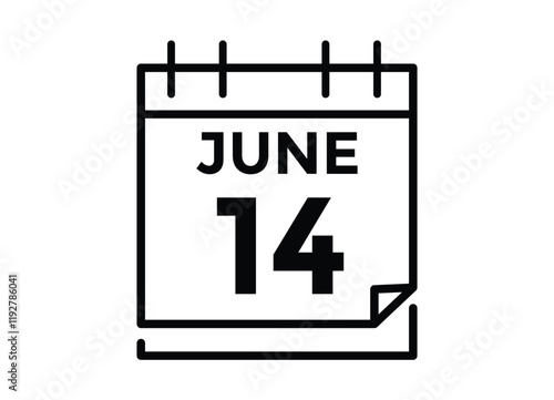 June 14 - Daily Calendar Icon with day of month