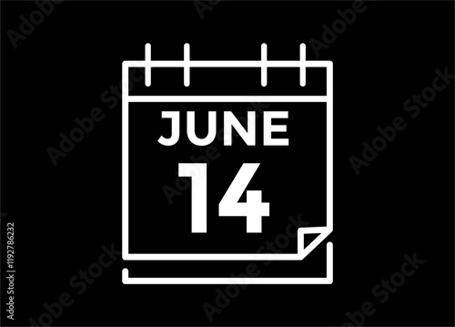 June 14 - Daily Calendar Icon with day of month