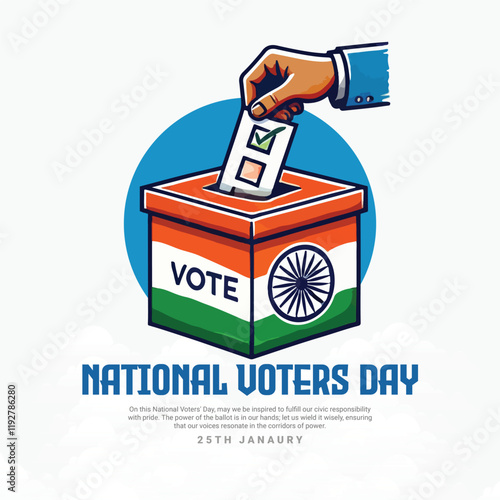 National Voters Day known as Rashtriya mat data divas social media post banner template