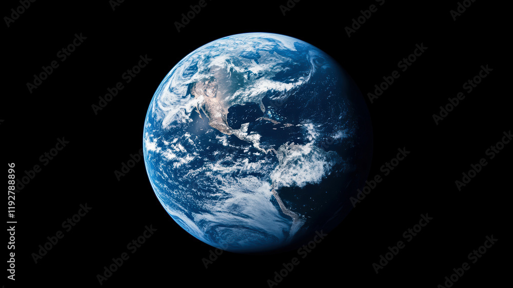 Majestic View of Earth From Space Revealing Vibrant Blue Tones and Swirling Clouds Against the Vast Darkness of the Universe. Generative AI Majestic View of Earth From Space Revealing Vibrant Blue Tones and Swirling Clouds Against the Vast Darkness of the Universe. Generative AI
