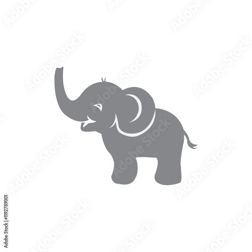 Curte baby elephant illustration.