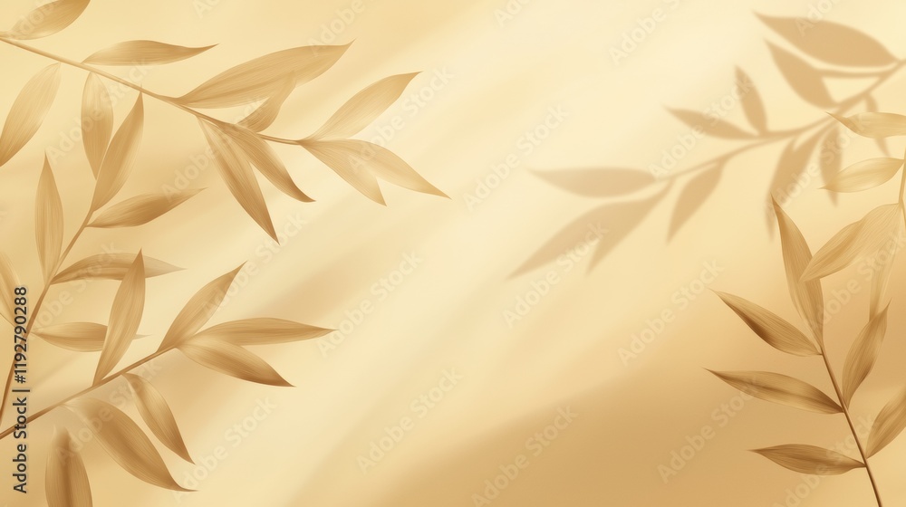 custom made wallpaper toronto digitalElegant Soft Background with Leaf Silhouettes in Warm Tones and Texture
