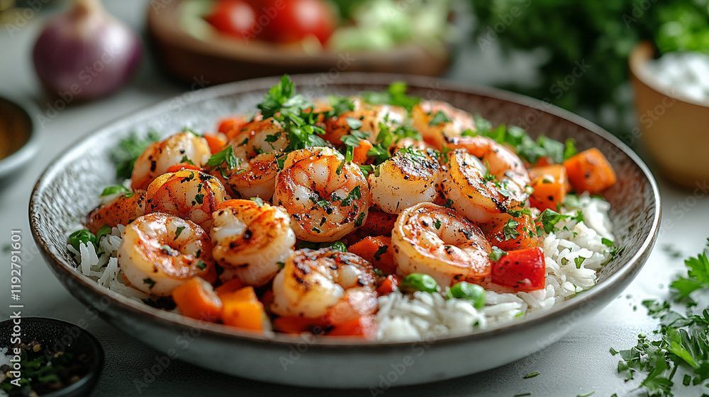 Stir-fried Vegetables with Shrimp and Chicken Stir-fried Vegetables with Shrimp and Chicken