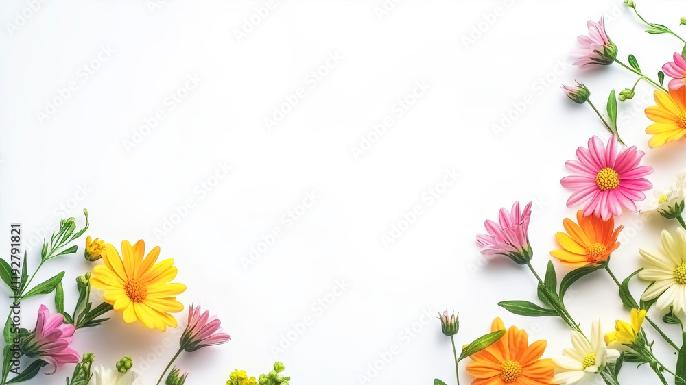 Colorful Blossoms Spread Across a Bright Surface Inviting Joy and Tranquility in a Stunning Floral Display for Creativity. Generative AI Colorful Blossoms Spread Across a Bright Surface Inviting Joy and Tranquility in a Stunning Floral Display for Creativity. Generative AI
