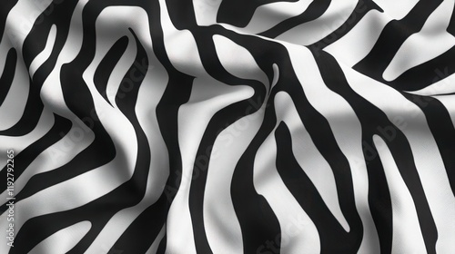 Black and white zebra print pattern with wavy texture photo