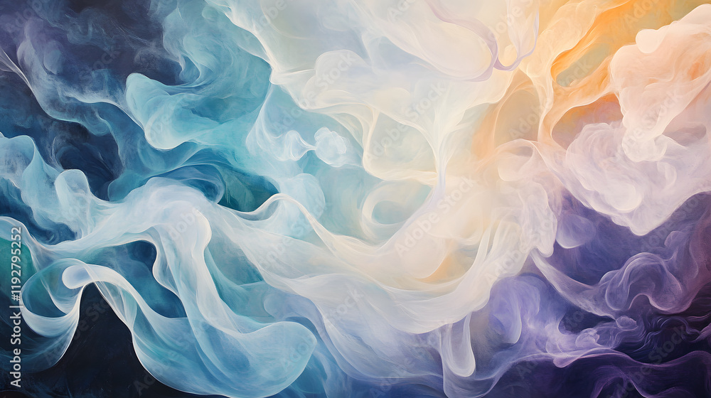 A calming abstract design with flowing ribbons of soft colors such as blue, white, and purple, creating a harmonious and elegant visual flow A calming abstract design with flowing ribbons of soft colors such as blue, white, and purple, creating a harmonious and elegant visual flow