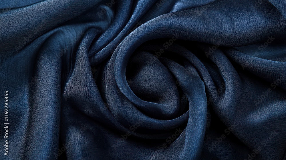 Fototapeta premium Navy Blue Silk Fabric Texture: A Luxurious and Elegant Drape