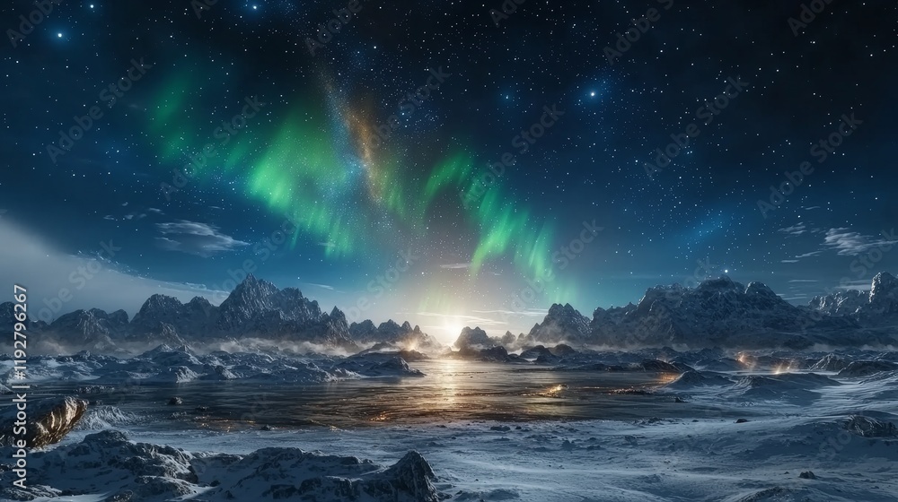 Naklejka premium Captivating Aurora Borealis Display