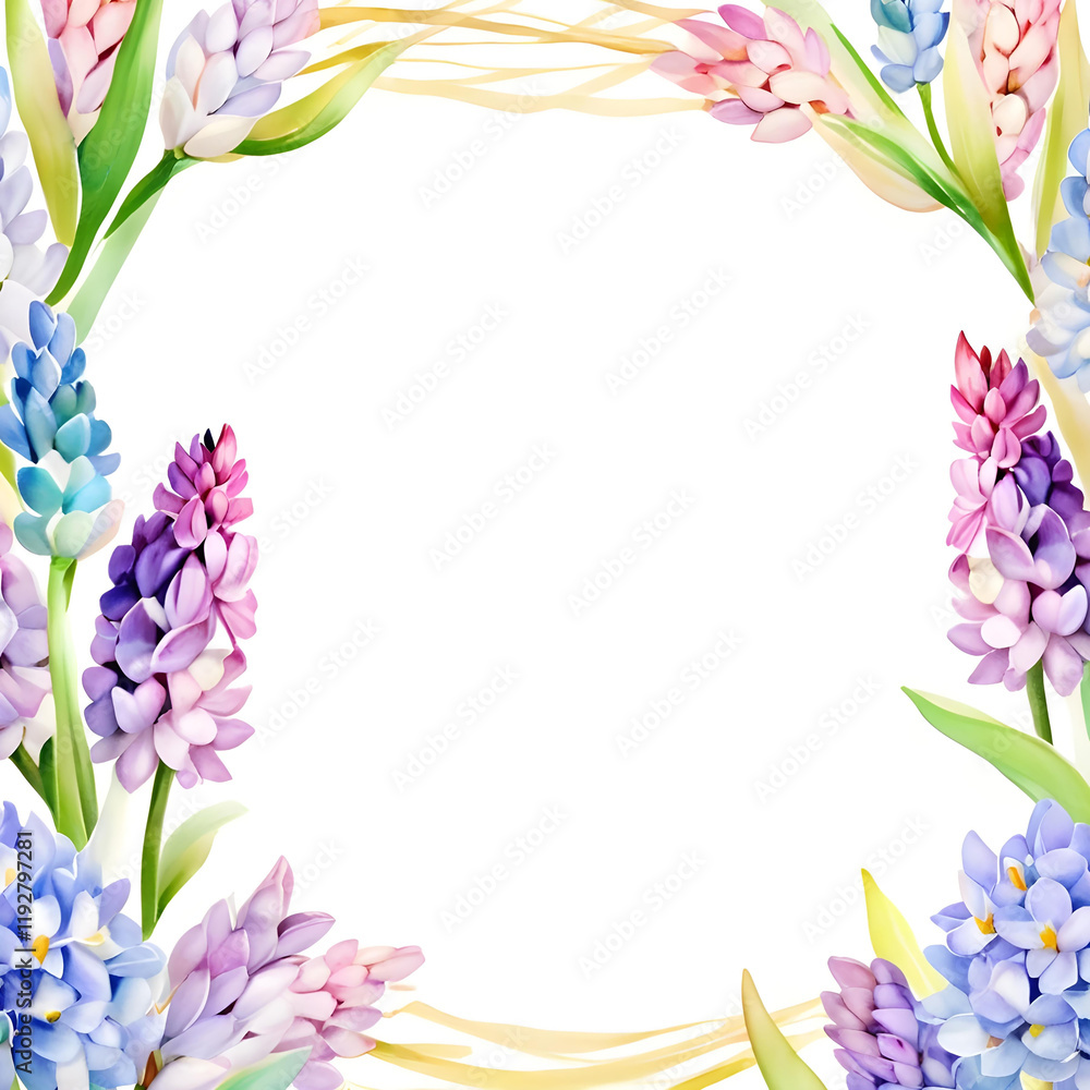 custom made wallpaper toronto digitalHyacinth & Lavender Watercolor illustration background