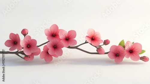 Wallpaper Mural Delicate Pink Cherry Blossom Branch with Soft Floral Petals Torontodigital.ca