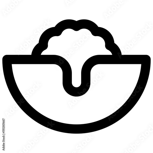 Cottage cheese. Editable stroke vector icon.