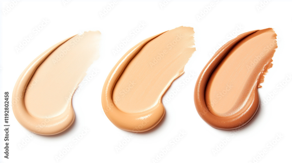 Diverse Foundation Swatches Displaying Range of Skin Tones in Makeup